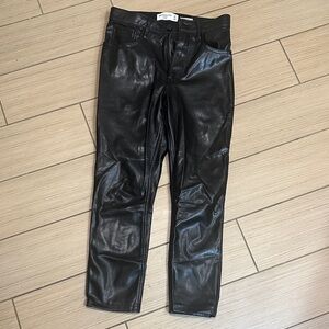 Abercrombie & Fitch Vegan Leather Pants in Black